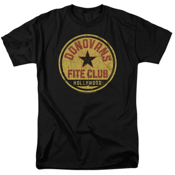 Black men's regular fit t-shirt with Ray Donovan Fite Club graphic