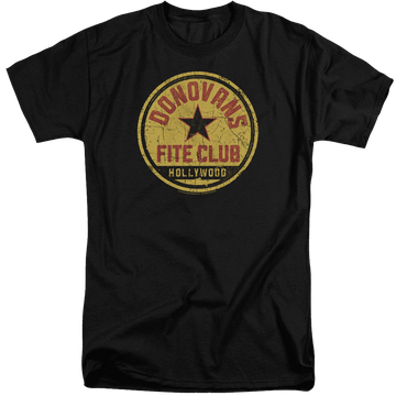 Black men's tall fit t-shirt with Ray Donovan Fite Club graphic