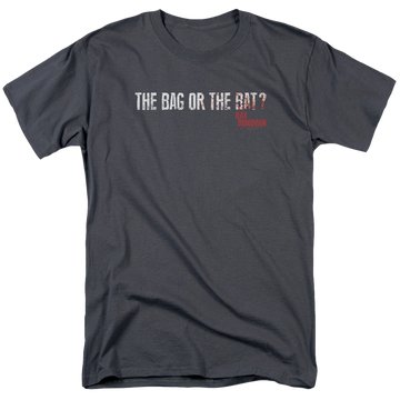 Charcoal men's regular fit t-shirt with Ray Donovan Bag Or Bat graphic