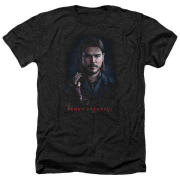 Charcoal men's heather t-shirt with Penny Dreadful Ethan graphic