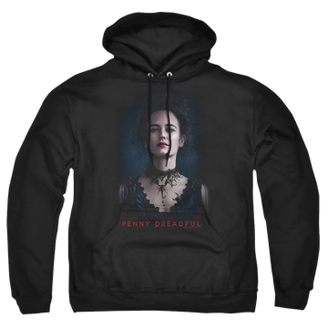 Black pullover hoodie with Penny Dreadful Vanessa graphic