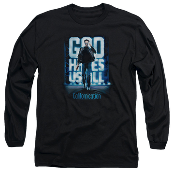 Black men's long sleeve t-shirt with Californication Hit The Lights graphic