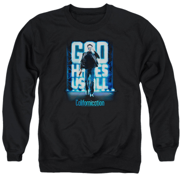 Black men's crewneck sweatshirt with Californication Hit The Lights graphic