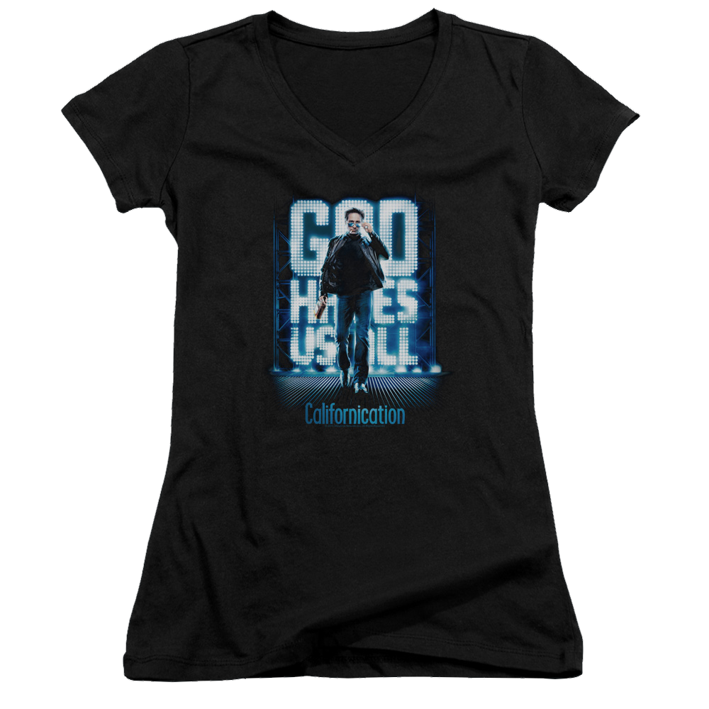 Californication Hit The Lights - Juniors V-Neck T-Shirt Juniors V-Neck T-Shirt Californication   
