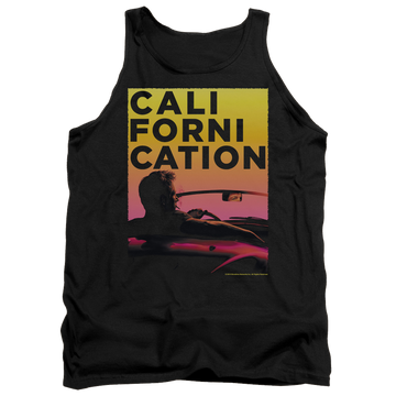 Black men's tank with Californication Sunset Ride graphic