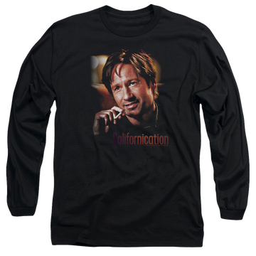 Black men's long sleeve t-shirt with Californication Smoker graphic