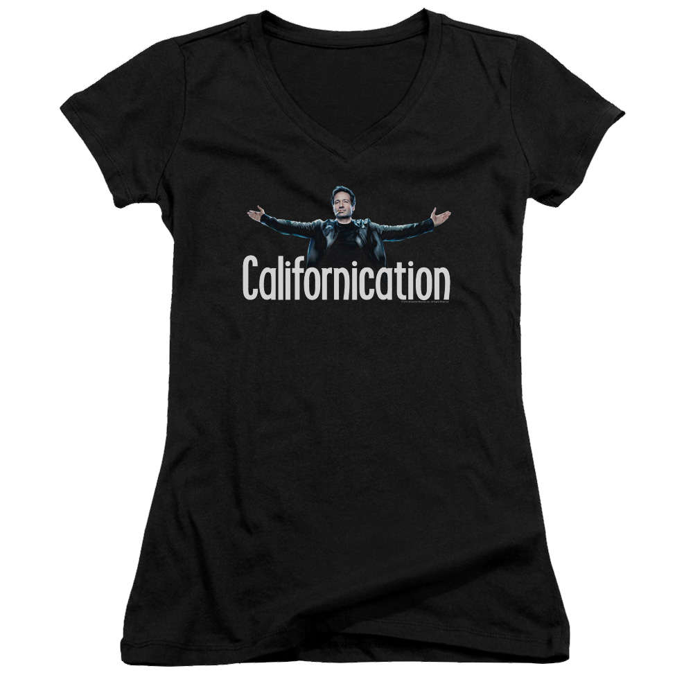Californication Outstretched - Juniors V-Neck T-Shirt Juniors V-Neck T-Shirt Californication   