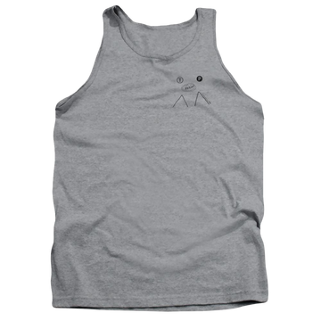 Athletic heather men's tank with Twin Peaks Peak Pie graphic