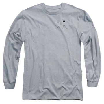 Athletic heather men's long sleeve t-shirt with Twin Peaks Peak Donut graphic