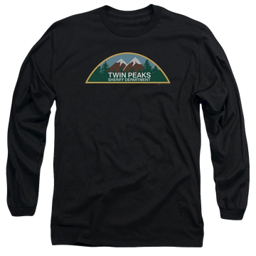 Black men's long sleeve t-shirt with Twin Peaks Sheriff Department graphic