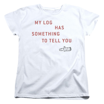 White women's t-shirt with Twin Peaks My Log graphic