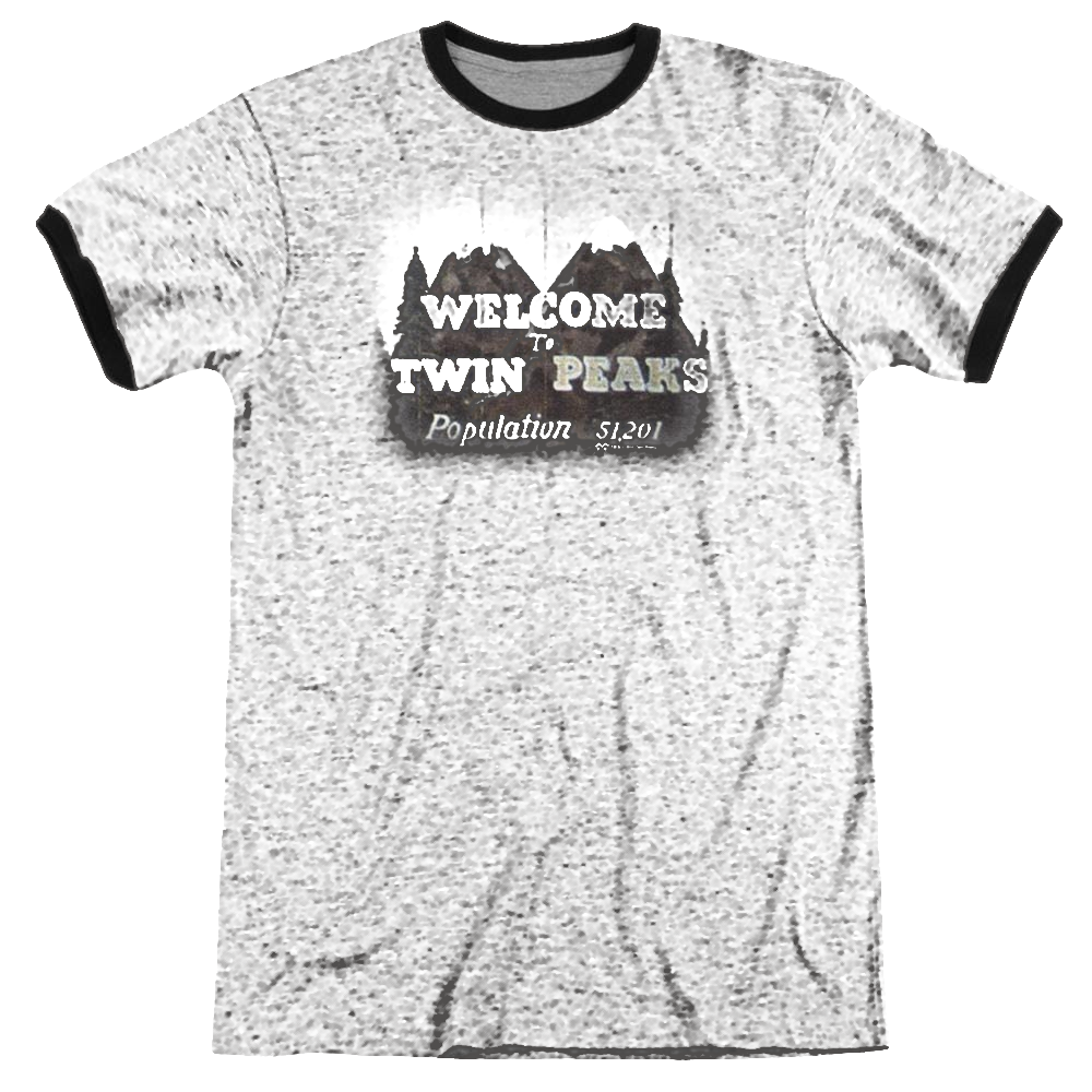 Twin Peaks Welcome To Men's Ringer T-Shirt Men's Ringer T-Shirt Twin Peaks   