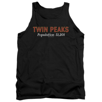 Black men's tank with Twin Peaks Population graphic