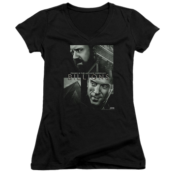 Billions Currency Poster - Juniors V-Neck T-Shirt Juniors V-Neck T-Shirt Billions   