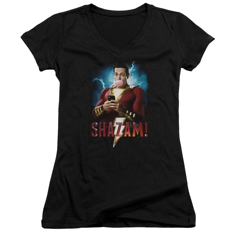 Shazam Movie Blowing Up - Juniors V-Neck T-Shirt Juniors V-Neck T-Shirt Shazam   