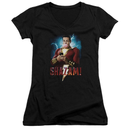 Shazam Movie Blowing Up - Juniors V-Neck T-Shirt Juniors V-Neck T-Shirt Shazam   