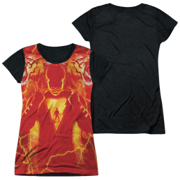Shazam Movie Whats Inside Sub - Juniors Black Back T-Shirt Juniors Black Back T-Shirt Shazam   