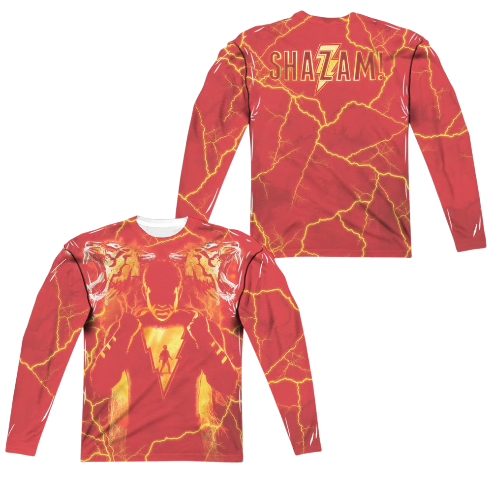 Shazam Movie Whats Inside Sub (Front/Back Print) - Men's All-Over Print Long Sleeve Men's All-Over Print Long Sleeve Shazam   