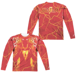 Shazam Movie Whats Inside Sub (Front/Back Print) - Men's All-Over Print Long Sleeve Men's All-Over Print Long Sleeve Shazam   