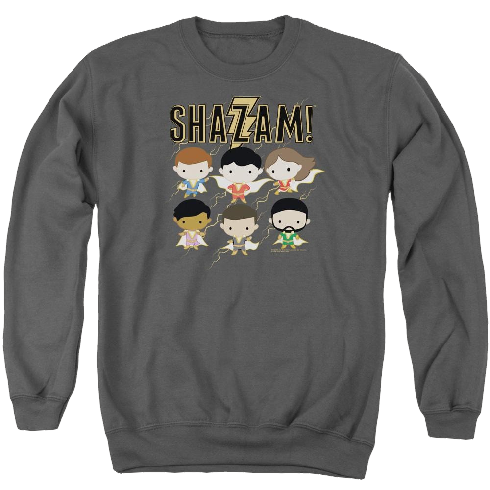 Shazam Movie Chibi Group - Men's Crewneck Sweatshirt Men's Crewneck Sweatshirt Shazam   