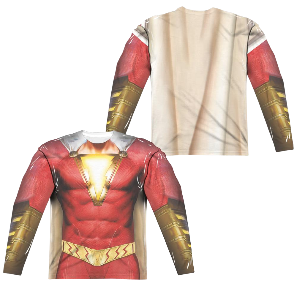 Shazam Movie Shazam Uniform (Front/Back Print) - Men's All-Over Print Long Sleeve Men's All-Over Print Long Sleeve Shazam   
