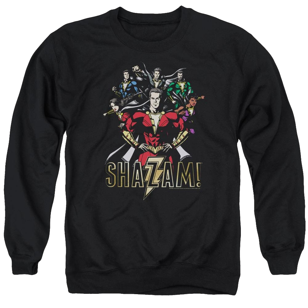 Shazam Movie Group Of Heroes - Men's Crewneck Sweatshirt Men's Crewneck Sweatshirt Shazam   
