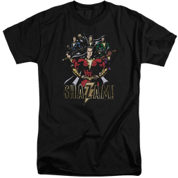 Shazam Movie Group Of Heroes - Men's Tall Fit T-Shirt Men's Tall Fit T-Shirt Shazam   