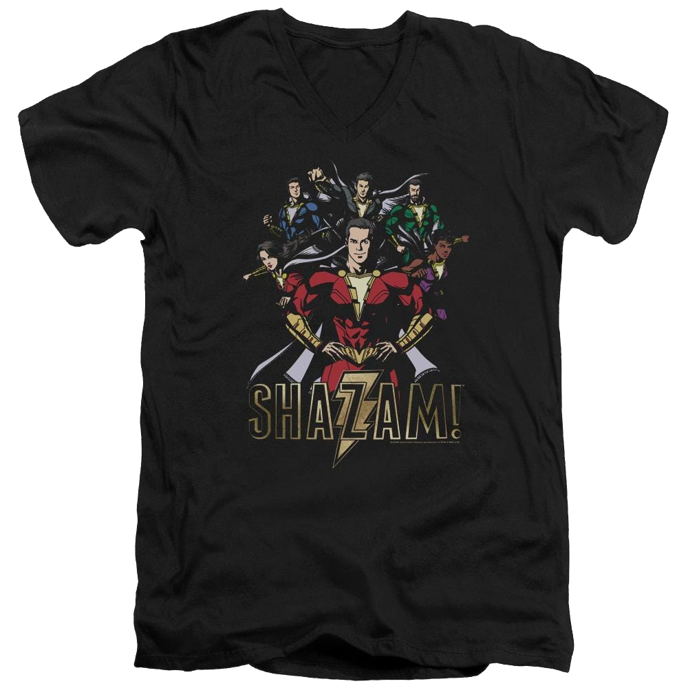 Shazam Movie Group Of Heroes - Men's V-Neck T-Shirt Men's V-Neck T-Shirt Shazam   