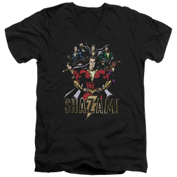 Shazam Movie Group Of Heroes - Men's V-Neck T-Shirt Men's V-Neck T-Shirt Shazam   