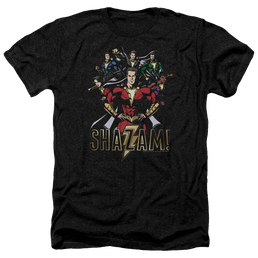 Shazam Movie Group Of Heroes - Men's Heather T-Shirt Men's Heather T-Shirt Shazam   