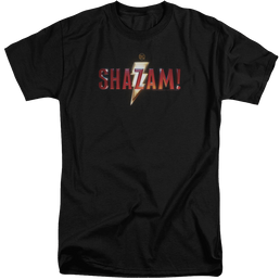Shazam Movie Shazam Logo - Men's Tall Fit T-Shirt Men's Tall Fit T-Shirt Shazam   