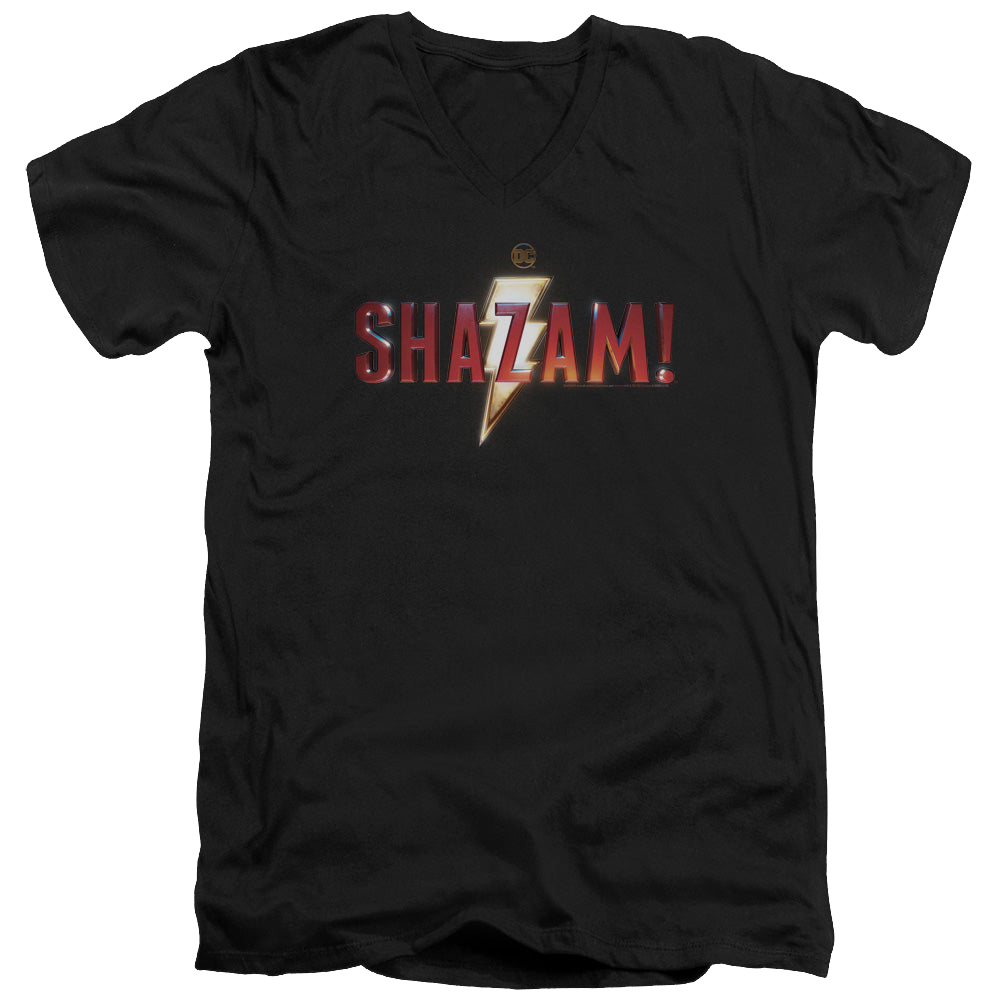 Shazam Movie Shazam Logo - Men's V-Neck T-Shirt Men's V-Neck T-Shirt Shazam   