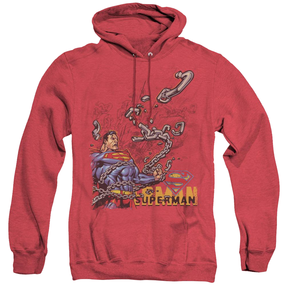 Superman Breaking Chains - Heather Pullover Hoodie Heather Pullover Hoodie Superman   
