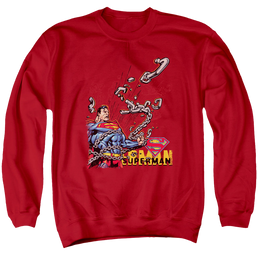 Superman Breaking Chains - Men's Crewneck Sweatshirt Men's Crewneck Sweatshirt Superman   