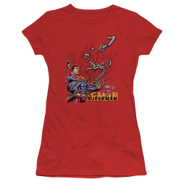 Superman Breaking Chains - Juniors T-Shirt Juniors T-Shirt Superman   