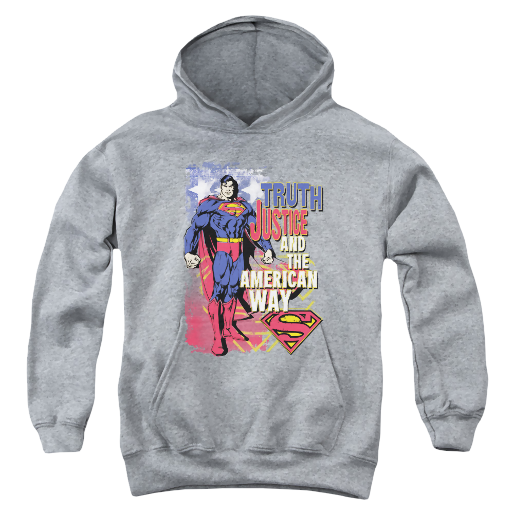 Superman Truth Justice - Youth Hoodie Youth Hoodie (Ages 8-12) Superman   
