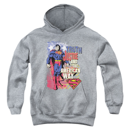Superman Truth Justice - Youth Hoodie Youth Hoodie (Ages 8-12) Superman   