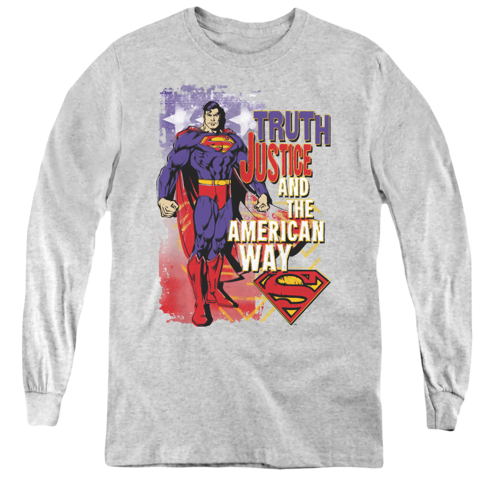 Superman Truth Justice - Youth Long Sleeve T-Shirt Youth Long Sleeve T-Shirt Superman   