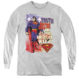 Superman Truth Justice - Youth Long Sleeve T-Shirt Youth Long Sleeve T-Shirt Superman   