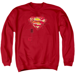 Superman Super Mech Shield - Men's Crewneck Sweatshirt Men's Crewneck Sweatshirt Superman   
