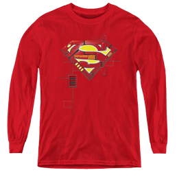Superman Super Mech Shield - Youth Long Sleeve T-Shirt Youth Long Sleeve T-Shirt Superman   