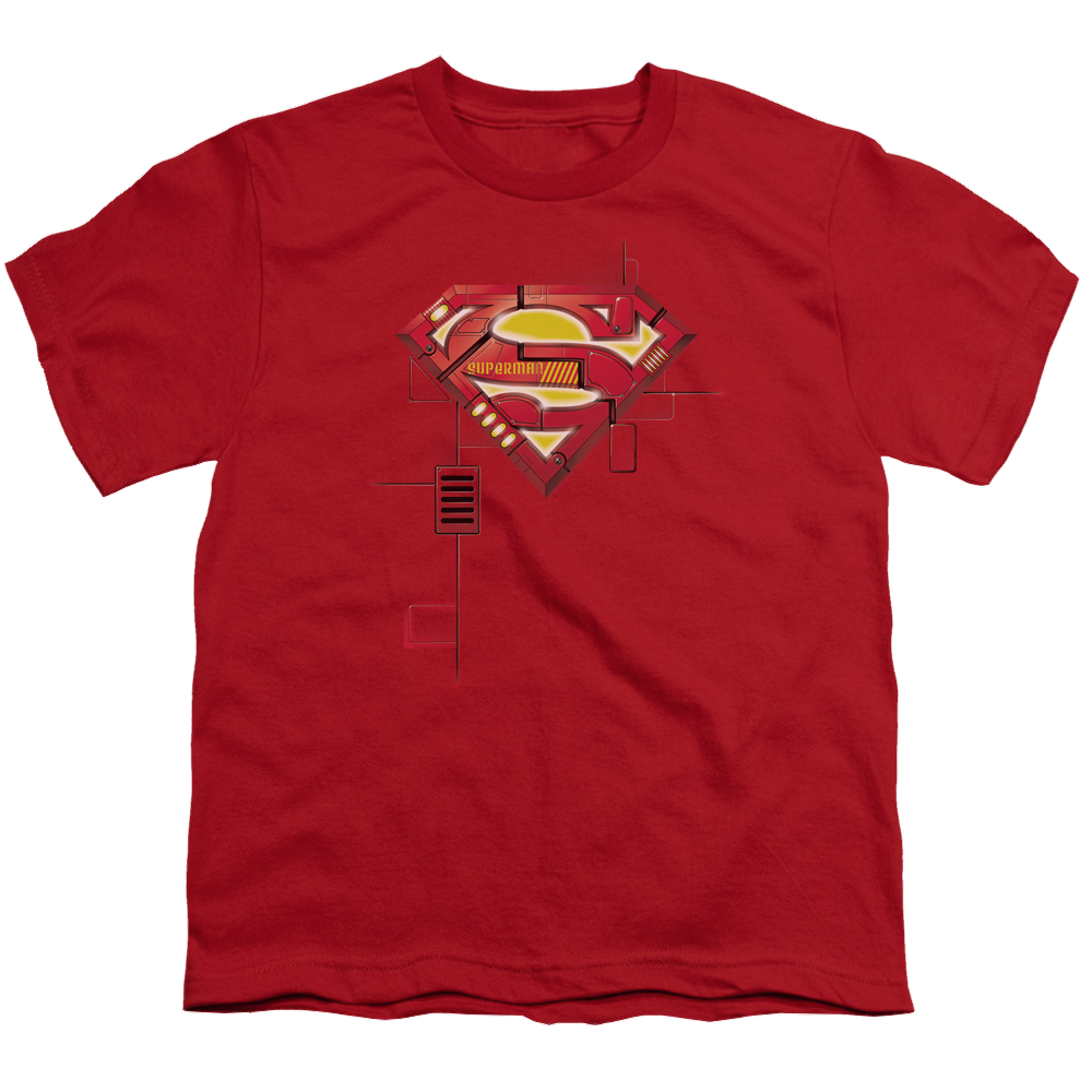 Superman Super Mech Shield - Youth T-Shirt Youth T-Shirt (Ages 8-12) Superman   