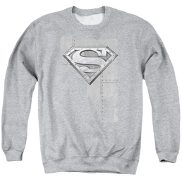 Superman Riveted Metal - Men's Crewneck Sweatshirt Men's Crewneck Sweatshirt Superman   