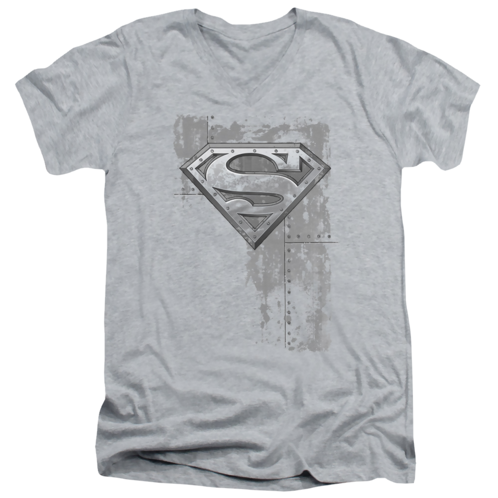 Superman Riveted Metal - Men's V-Neck T-Shirt Men's V-Neck T-Shirt Superman   