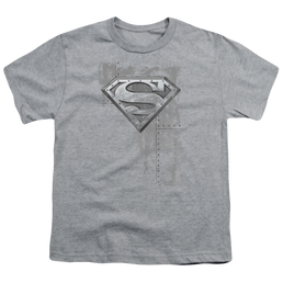 Superman Riveted Metal - Youth T-Shirt Youth T-Shirt (Ages 8-12) Superman   