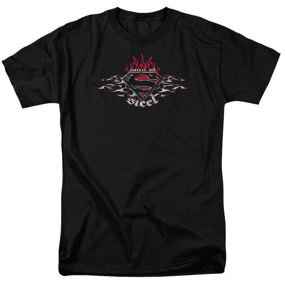 Superman Steel Flames Shield - Men's Regular Fit T-Shirt Men's Regular Fit T-Shirt Superman   