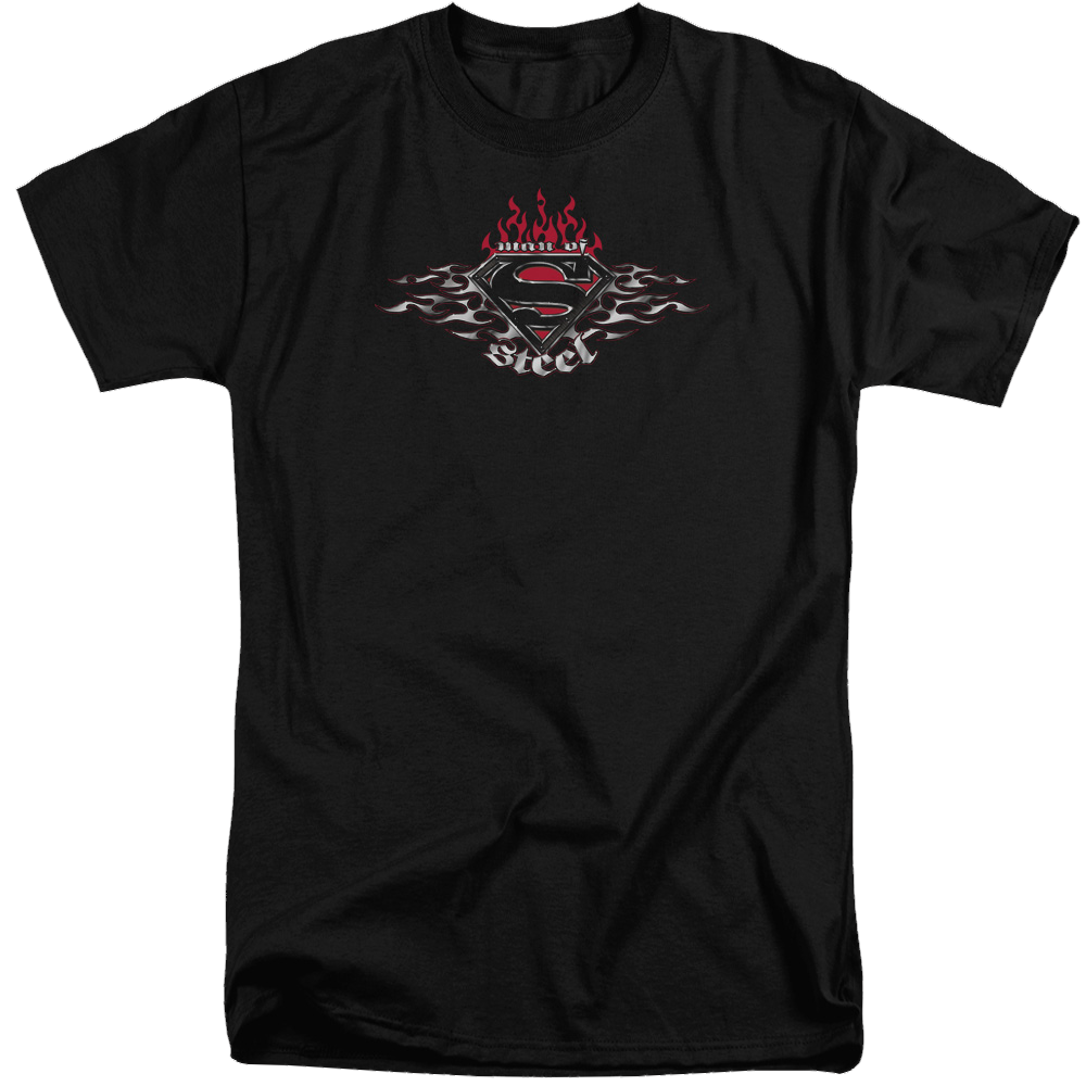Superman Steel Flames Shield - Men's Tall Fit T-Shirt Men's Tall Fit T-Shirt Superman   
