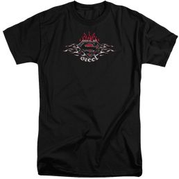 Superman Steel Flames Shield - Men's Tall Fit T-Shirt Men's Tall Fit T-Shirt Superman   