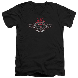 Superman Steel Flames Shield - Men's V-Neck T-Shirt Men's V-Neck T-Shirt Superman   