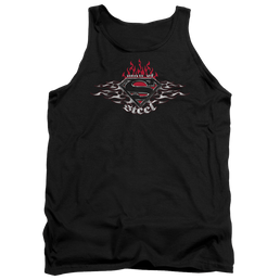 Superman Steel Flames Shield - Men's Tank Top Men's Tank Superman   